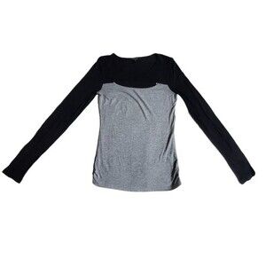 Patty black gray long sleeve top sz M